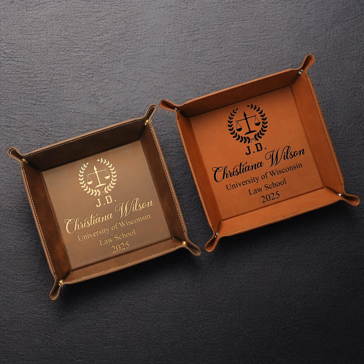 Custom Law Degree Graduation Valet Tray - Personalized Grad Lawyer Gift for Graduates, Class of 2026