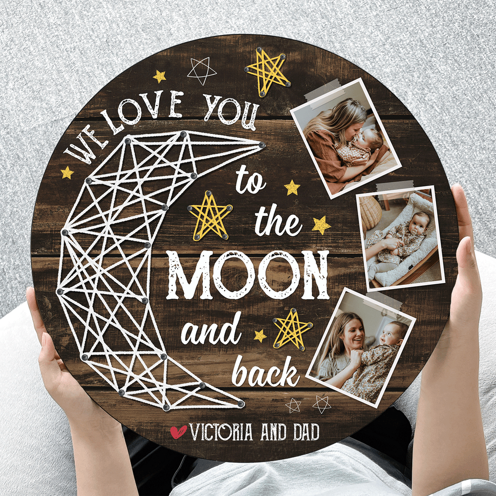 I Love You To The Moon And Back - Personalized Wood Sign - Gift For Mom, Mother's Day, Birthday Gift