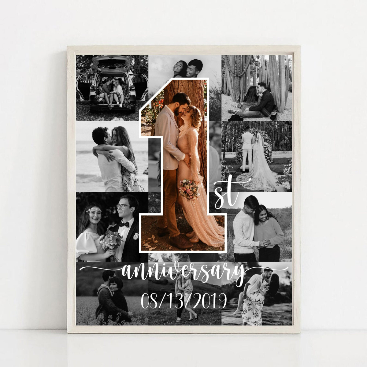 Custom Anniversary Gifts For Wife Husband, Number One Collage, One Year Anniversary Gifts