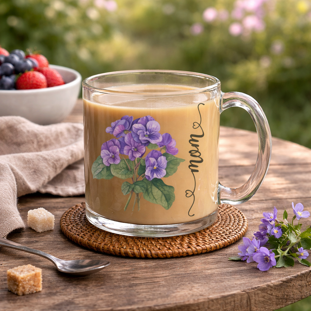 Personalized Birth Month Flower Mug for Mom, Custom Birth Flower Gift, Custom Floral Coffee Mug, Mother's Day Gift, Birthday Gift for Mom