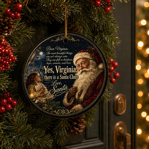 Dear Virginia Santa Letter Quote Aluminum Ornament, Sentimental Holiday Tradition Souvenir