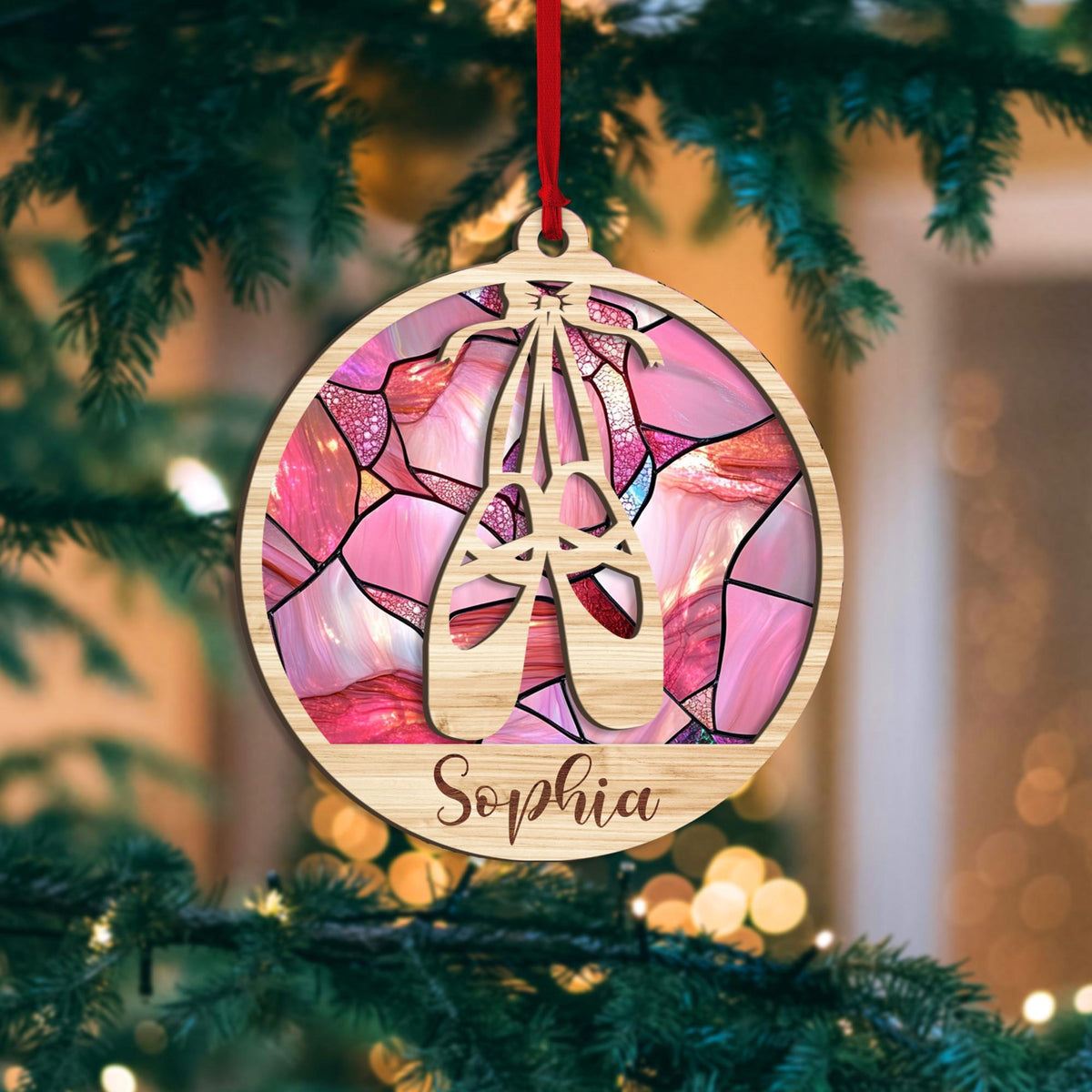 Personalized Ballet Layered Wood Ornament, Custom Ballet Christmas Tree Ornament, Sport Christmas Home Decor, Christmas Gift