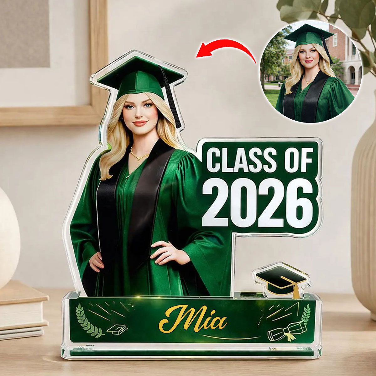 Graduation Acrylic Block, Personalized Photo Grad Gift 2026