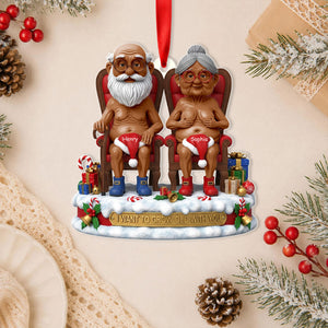 Naughty Old Couple Christmas Ornament - Personalized Gifts For Couple