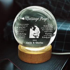Lord Helps Us To Remember - Personalized Crystal Ball LED Night Light - Gift For Couple