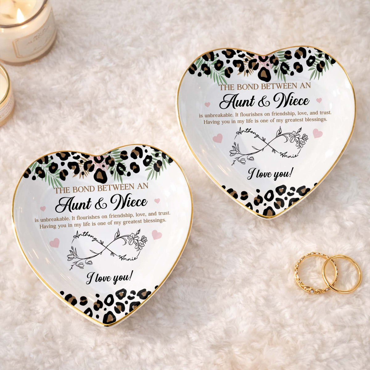 Aunt And Niece Forever Bond, Personalized Custom Jewelry Dish, Gift For Aunt, Mother's Day Gift