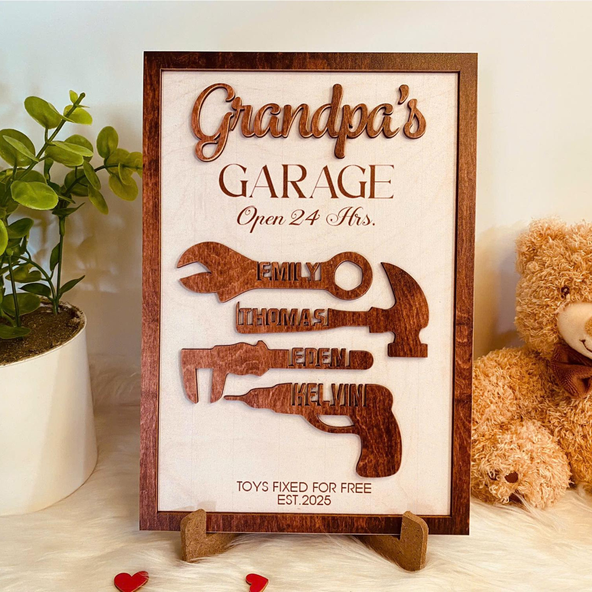 Personalized Mechanic Dad Sign With Kids Names, Custom Handyman Dad Gift, Father's Day 2025 Gift, Best Dad Gift, Mechanic Dad Gift