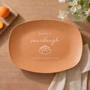 Custom Sourdough Plate Personalized Gift for Bakers, Bread Lover Gifts, Breadmaker Present, Baked With Love Platter Gifts for Sourdough Makers