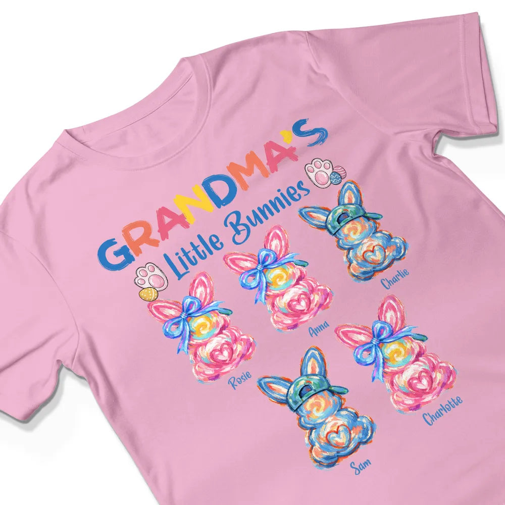 Grandma's Little Colorful Bunnies - Personalized Shirt - Easter Shirt for Mom, Grandma