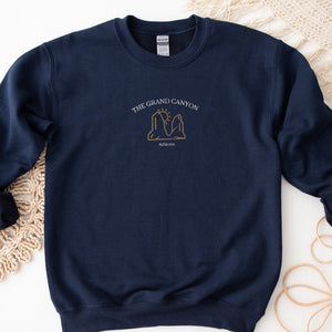 Grand Canyon Embroidered Sweatshirt, Grand Canyon Crewneck, Embroidered Sweater, Embroidered Crewneck, National Park Shirt
