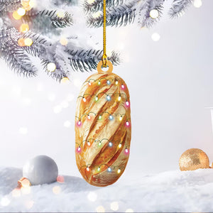 Bread 2D Flat Christmas Ornament, Bread Christmas Hanging Tree Decor, Loved Bread Ornament, Xmas Hanging Holiday Ornament Gift