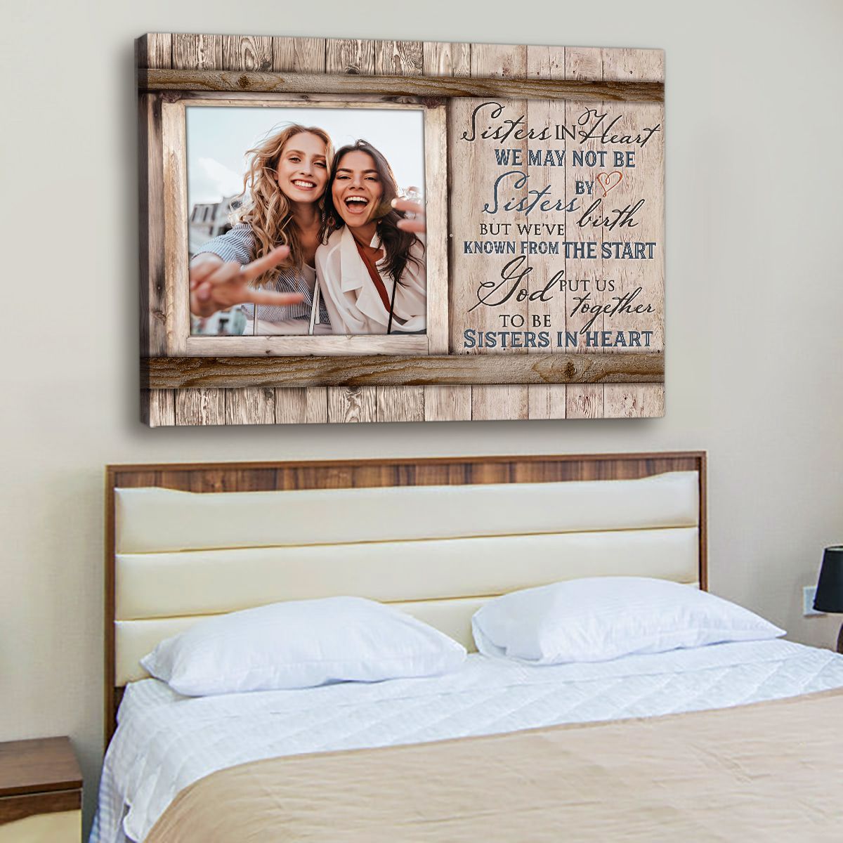 Be Sister In Heart - Personalized Canvas - Gift For Sisters, Besties, Best Friends