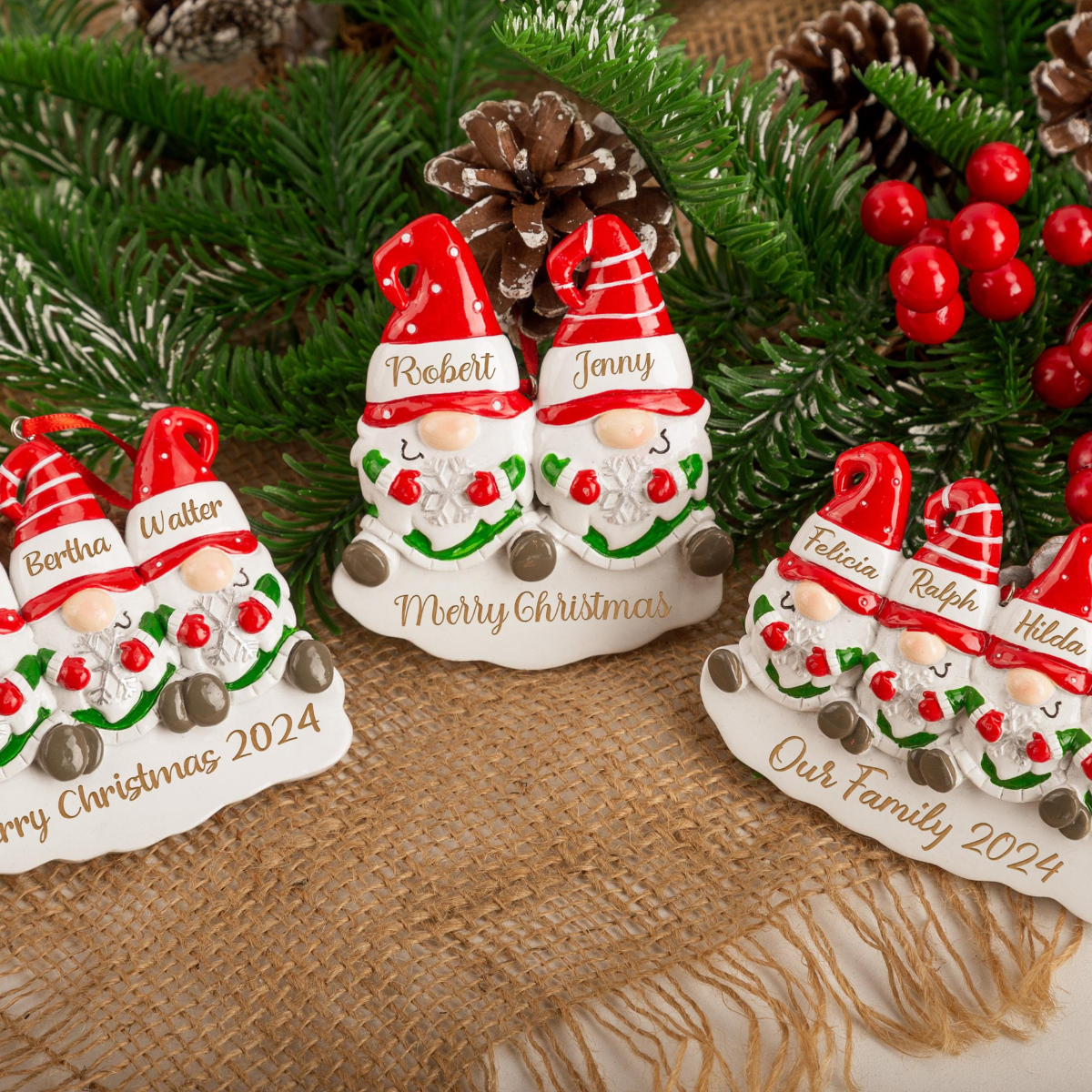 Personalized Resin Christmas Ornament, Santa Christmas Family Ornament, Holiday Ornaments for Family 2025, Christmas Hanging Decor