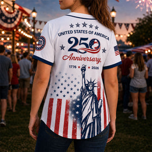 USA 250th Anniversary Patriotic Statue of Liberty Baseball Jersey Shirt