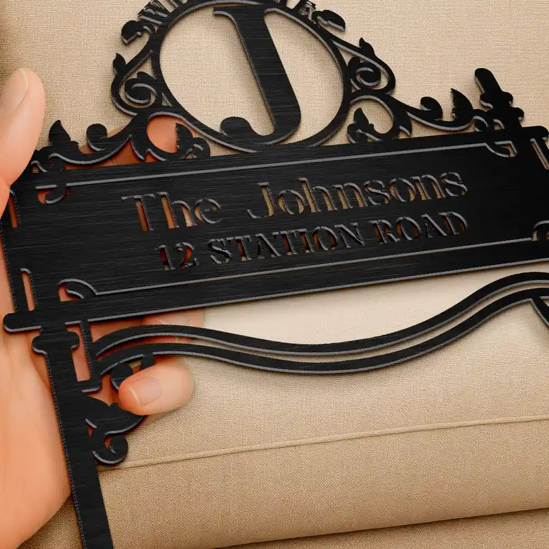 Welcome Family Name With Address - Personalized Cut Metal Sign - Gift For Family, Housewarming Gift