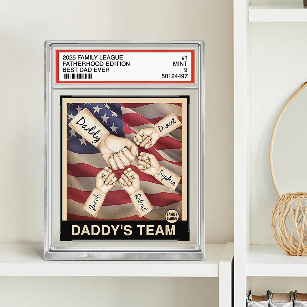 American Daddy's Team Dad Family League - Personalized Acrylic Plaque - Gift For Dad, Father's Day Gift