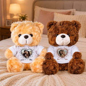 I Met You I Liked You - Custom Couple Photo and Name - Personalized Teddy Bear