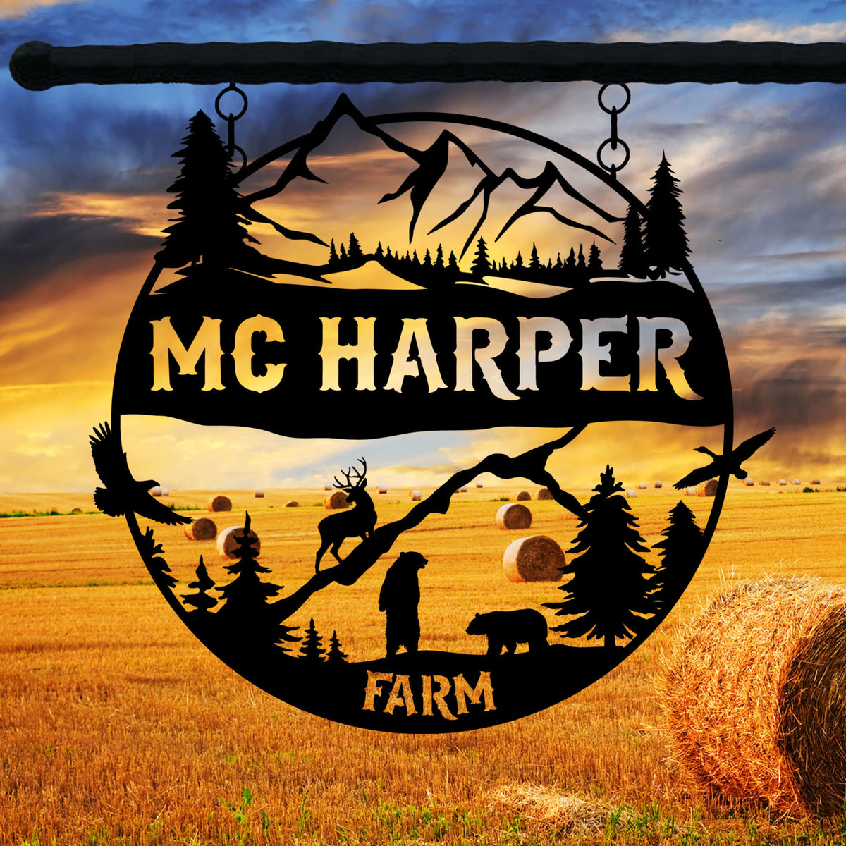 Personalized Ranch Metal Sign, Custom Metal Farmhouse Sign, , Outdoor Custom Wall Art, Unique Family Gift, Costom Metal Sign, Porch Wall Art