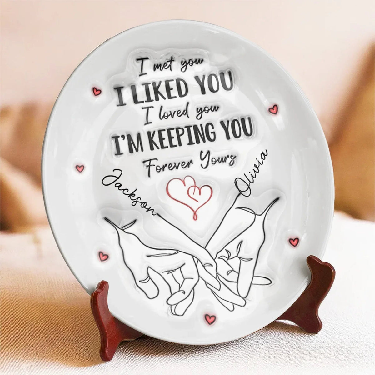 I'm Keeping You Forever Yours - Personalized Ceramic Plate - Gift For Couple, Husband Wife, Anniversary Gift