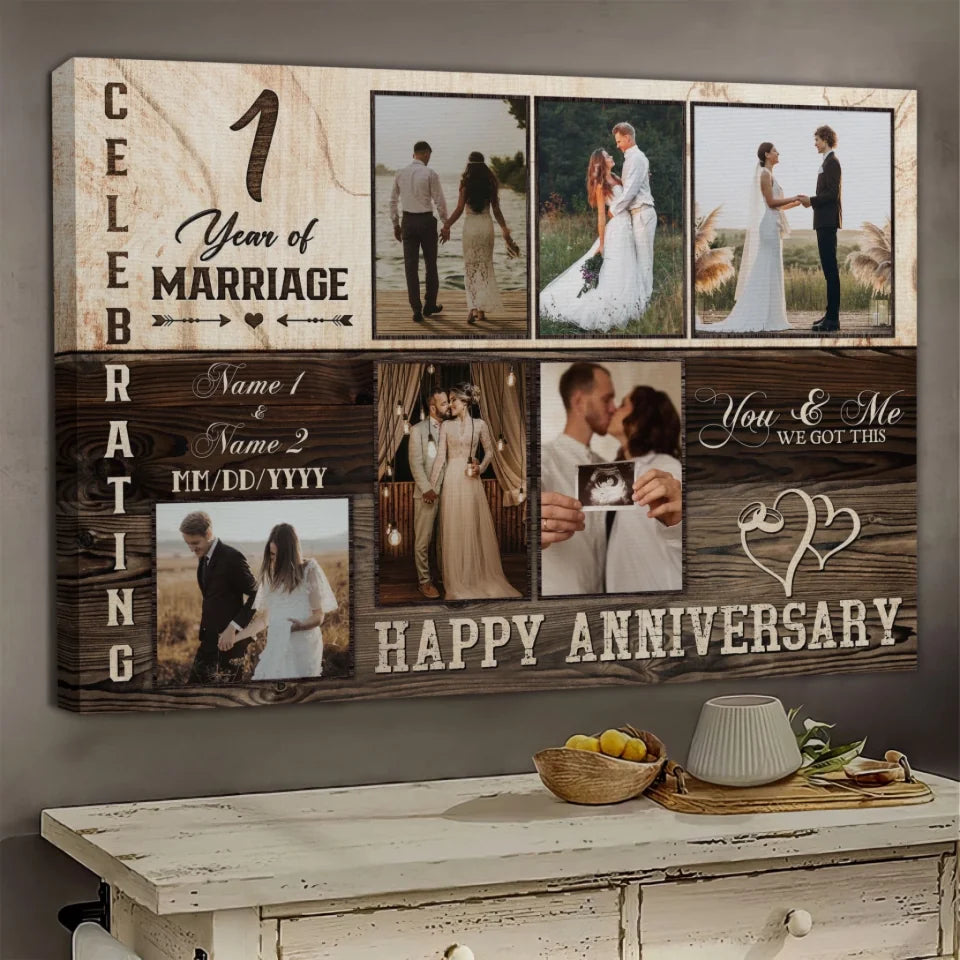 Custom Photo, Happy Wedding Anniversary Gifts, Marriage Gifts, Personalized Canvas For Couple