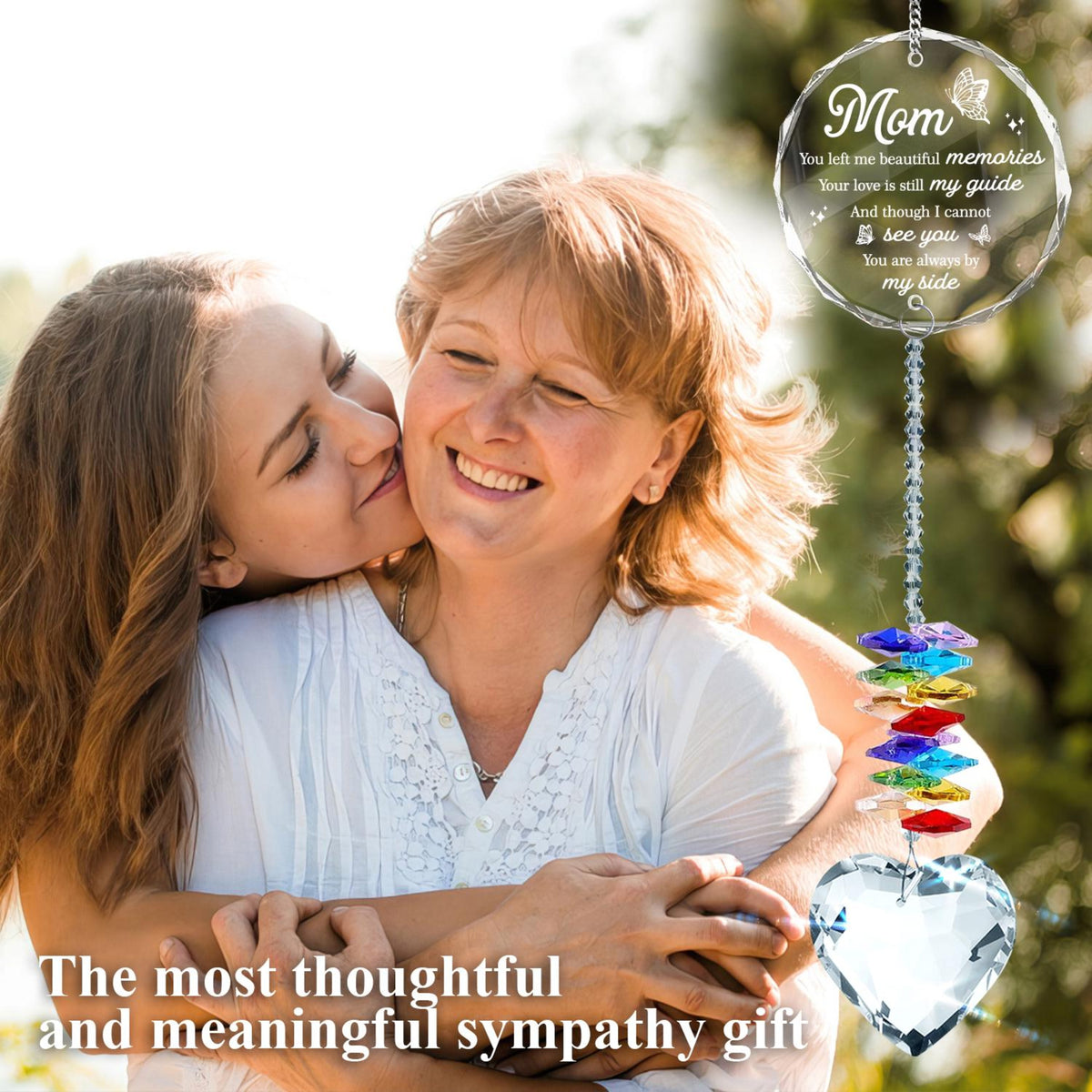 Crystal Ornament Sympathy Loss of Mom Gift, Memorial Rainbow Suncatcher, Memorial Keepsake, Remembrance Consolation Grief Loss of Mother