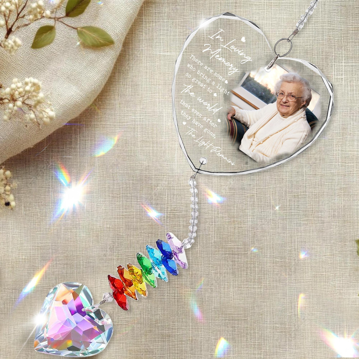 Personalized Crystal Pendant Ornament Gifts For Loss Of Loved One, Sympathy Gifts For Loss Of Mother, Memorial Gifts For Loss Of Dad, Memorial Ornament