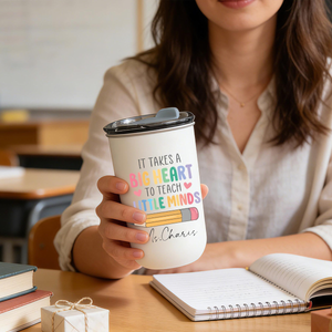 Personalized Teacher Tumbler 10oz, Custom Name Coffee Cup, Thank You Gifts, Teacher Appreciation Gift