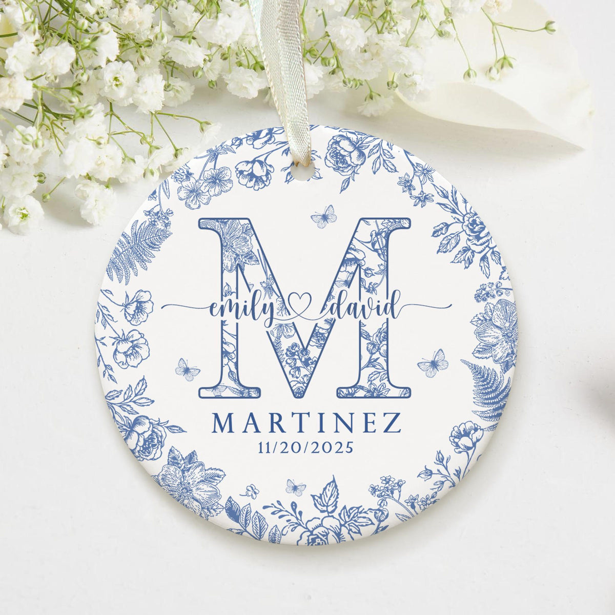 Personalized Couple Name Ornament, Engagement Gift, Custom Family Name Ornament, Wedding Gift For Couples, Newly Engaged, Anniversary Gift