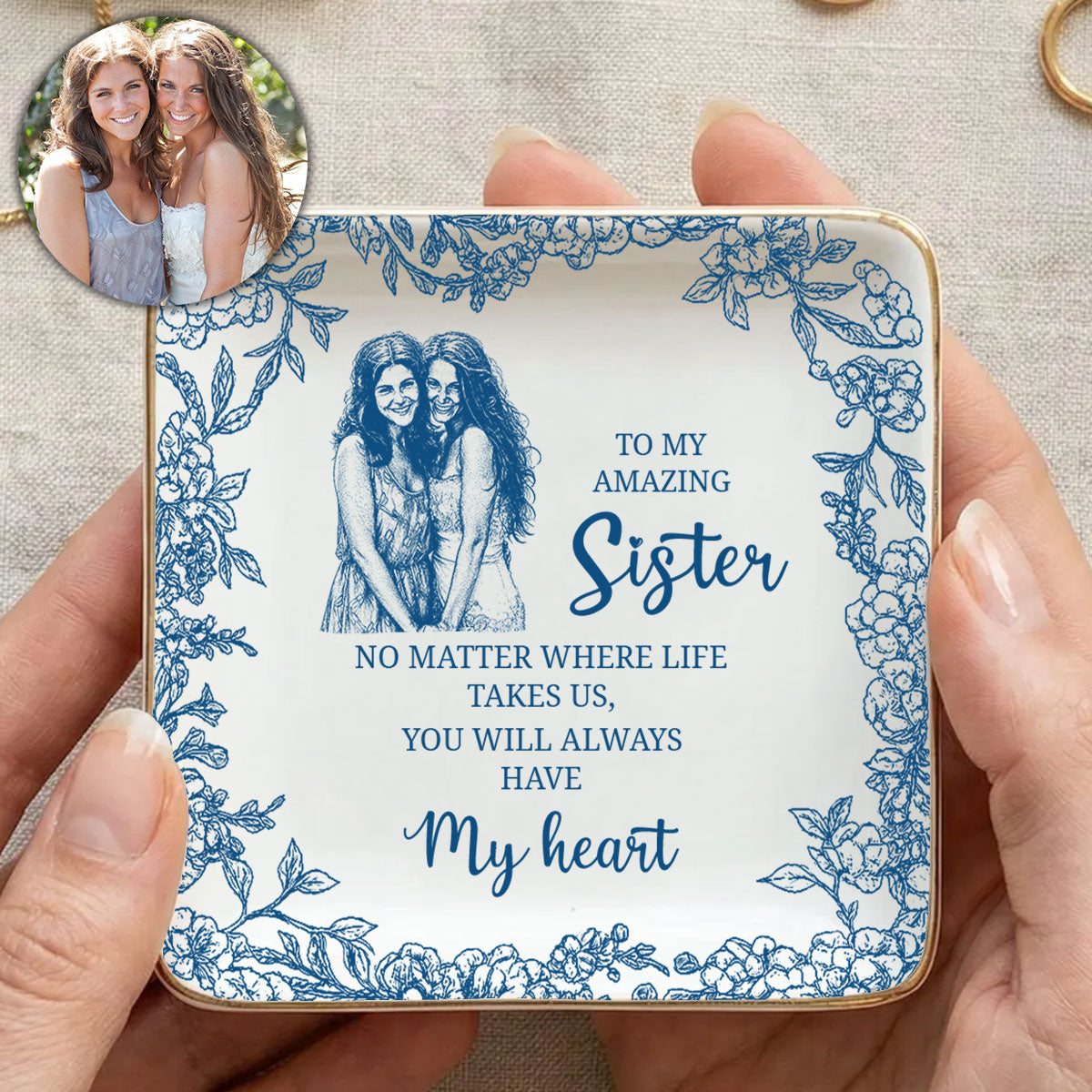 No Matter Where Life Takes Us - Jewelry Dish for Bestie, Sister, Best Friend