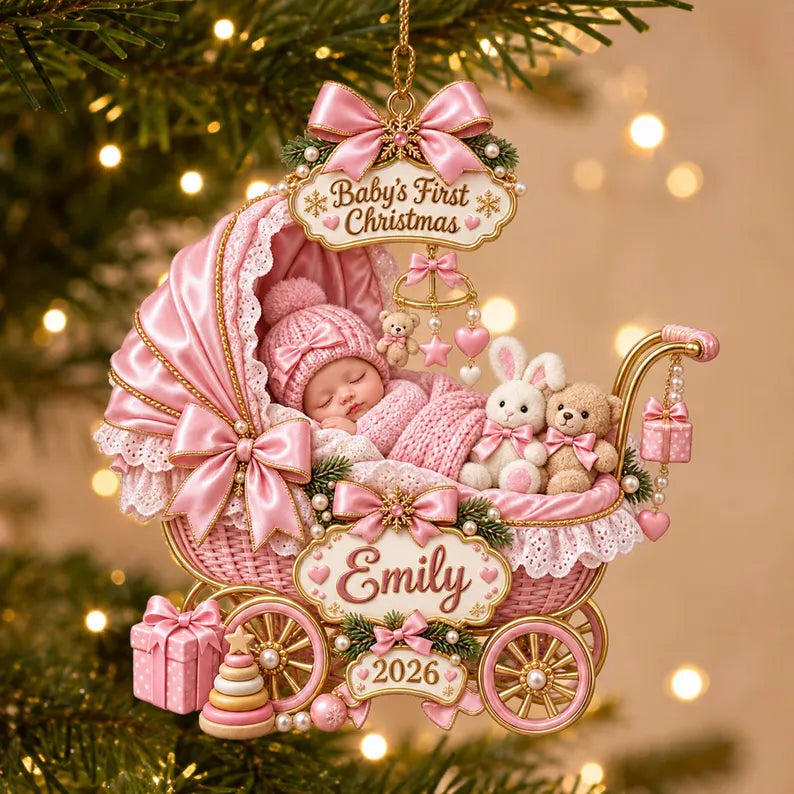 Personalized Baby’s First Christmas Ornament 2026, Custom Name Acrylic Keepsake, Newborn Baby Girl Boy Gift, Pink Blue Ornament 3a021e51-5bec-4798-9c8b-42f0501145ab-hghghhjk-1-.webp