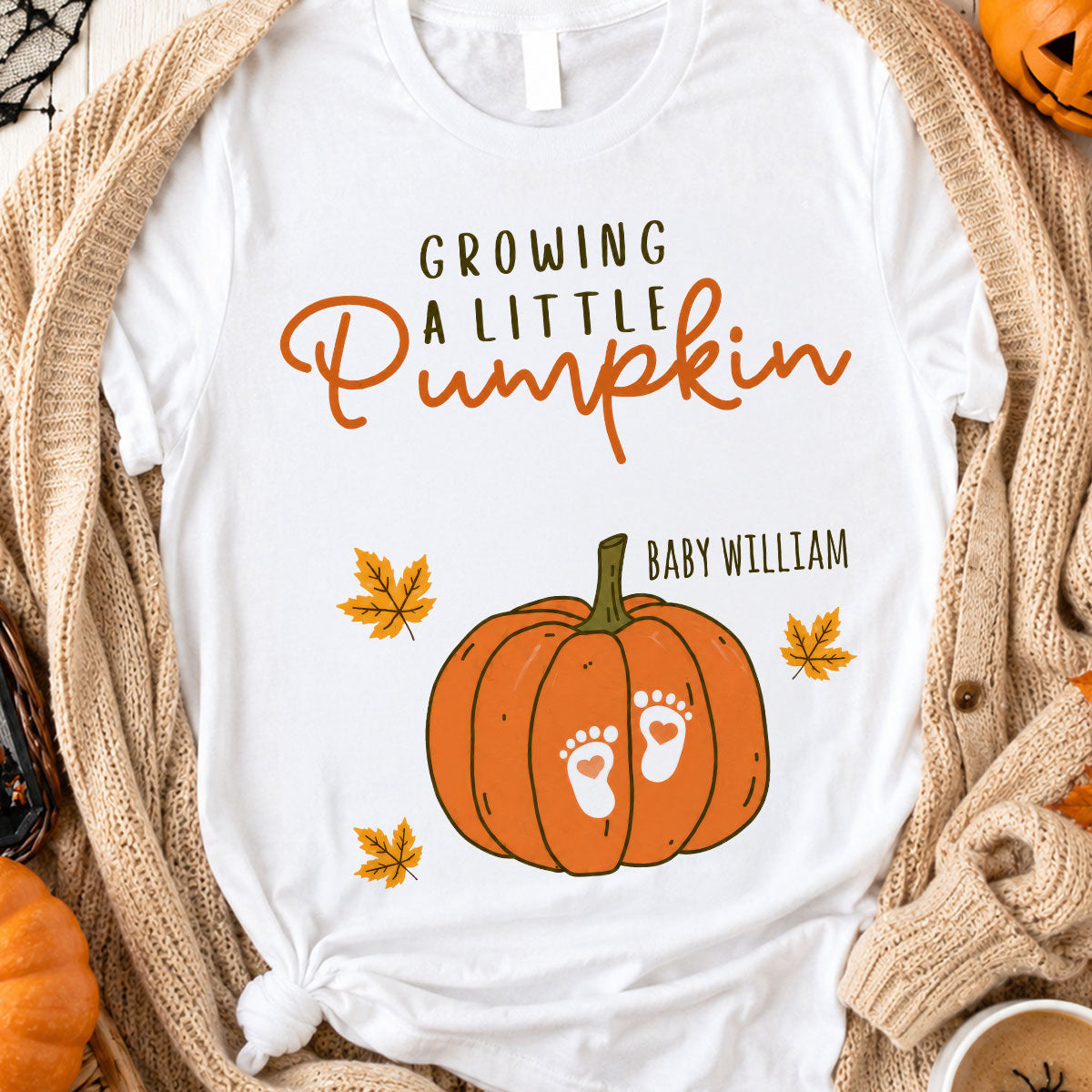 Growing A Little Pumpkin - Personalized Shirt - Fall Season Gift For Wife, Daughter 3a09abe2-8d0e-4d4d-9881-85464463257b-3.jpg