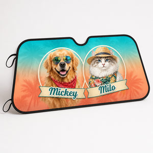 Custom Pet Portrait Auto Sun Shade – Tropical Medallions (2 Pets + Names) - Personalized Auto Sun Shade 3a1416e4-e098-49d4-b4f8-160d34b63eec.jpg