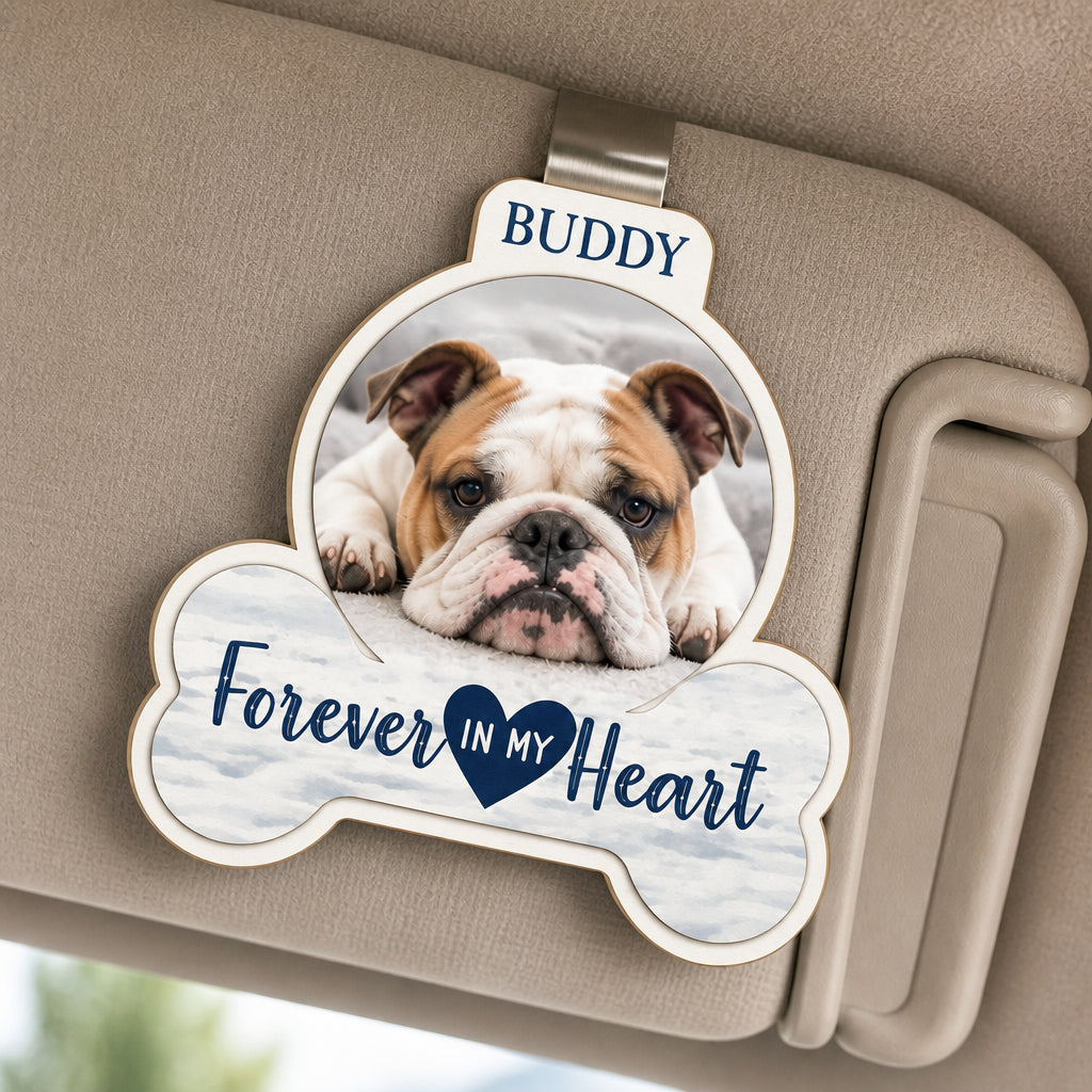 Pet Memorial Car Visor Clip – Photo + Name – Forever In My Heart - Personalized Wooden Car Visor Clip 2 Layer 3a18708a-4d56-41bd-b80c-f36d6cb63177.jpg