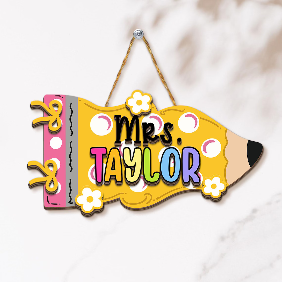 Personalized Teacher 3D Pennant Door Sign, Custom Teacher Name Door Hanging, Back To School Gift, New Teacher Gift, Class Welcome Sign 3a2ac1fa-8a4f-44af-b189-095562cde7b5-5_converted.png