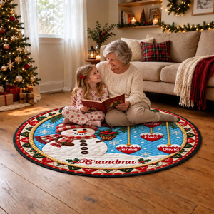 Happy Christmas Snowman Grandma - Personalized Quilted Carpet - Christmas Decoration, Gift For Grandma 3a37cd3d-7549-4c8c-880a-d473453ece6a-6.png