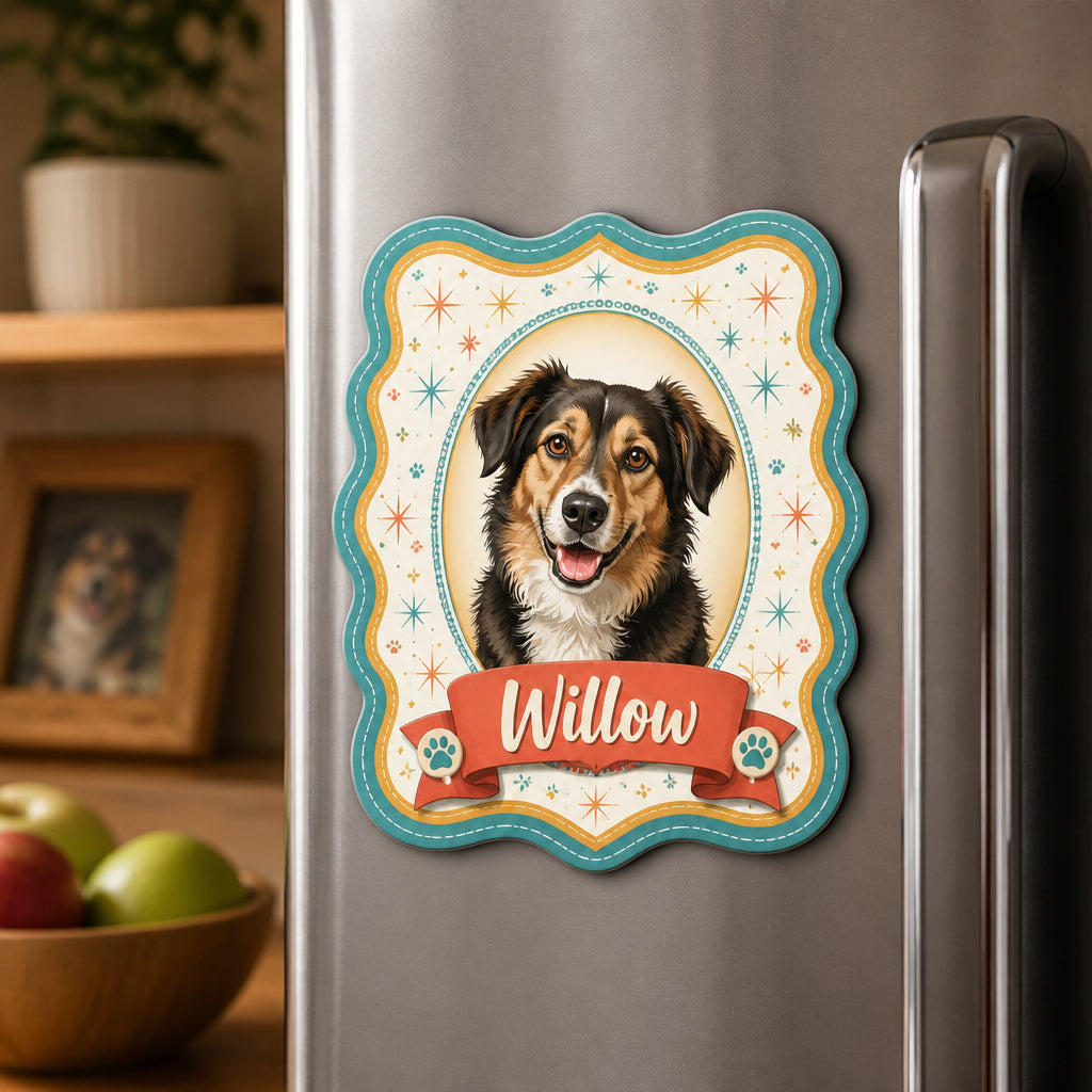 Custom Pet Portrait Name Magnet – Retro Scallop Frame - Personalized Custom Shape Fridge Magnet 3a4bf97b-d2bb-4f0b-ad85-8d27d048a580.jpg