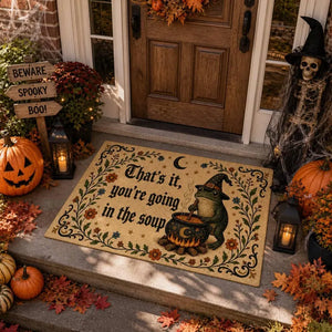 Printed Halloween Fabric Doormat with Witch Frog, Cauldron and Soup Meme Quote 3a595507-03c5-49e2-9eca-e64e9e80c7d4-fgdf-fg-4-.webp