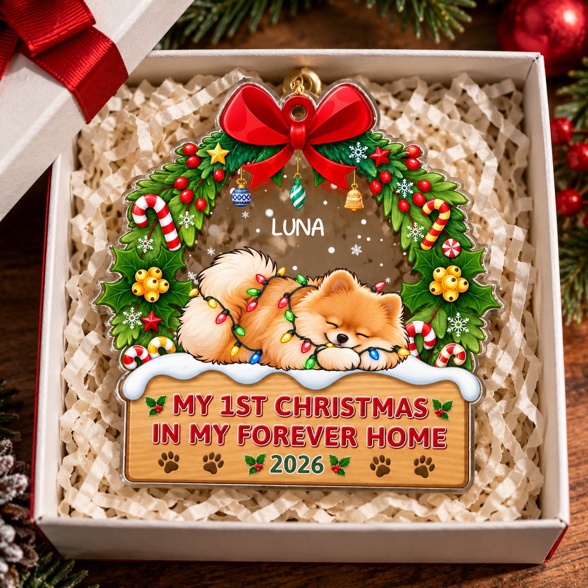 My 1st Christmas In My Forever Home - Personalized Acrylic Ornament 3a59a7bc-c76d-4935-8352-a27a9c59f716-1792770454639.png