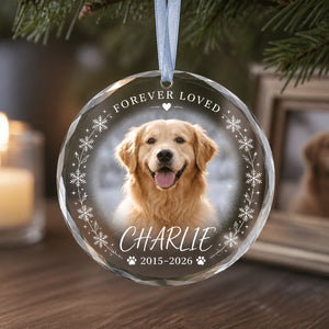 Forever Loved Pet Memorial Crystal Ornament - Personalized Crystal Ornament 3a61bfbe-55da-4059-97a1-74d6700077fb.jpg