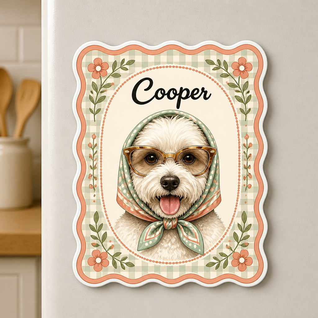 Custom Pet Photo to Vintage Kerchief Portrait Magnet - Personalized Custom Shape Fridge Magnet 3a6a3710-74aa-4ad9-8a1b-6698ab5f2985.png