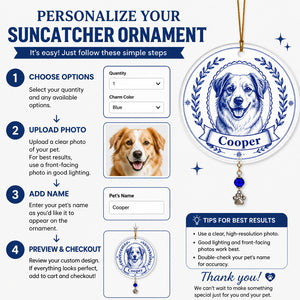 Custom Cobalt Pet Cameo Ornament - Personalized 1 Layered Suncatcher with Charm 3a87034f-c49a-4d2b-905a-4f3fa805e811.jpg