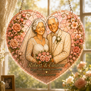Personalized 50th Wedding Anniversary Faux Stained Glass Suncatcher, Custom Couple Photo Heart Ornament, Golden Anniversary Gift for Parents 3a9128c4-b821-4506-9da3-c25fa9288a9b-Image-Aug-17-2026-10_11_57-AM-3-.png