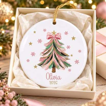 Girls Christmas Ornament, Personalized Coquette Christmas Ornament, Custom Kids Christmas Ornament, Stocking Stuffer for Girl 3a964b83-2770-4cb6-83c1-378885872fb7-1.png