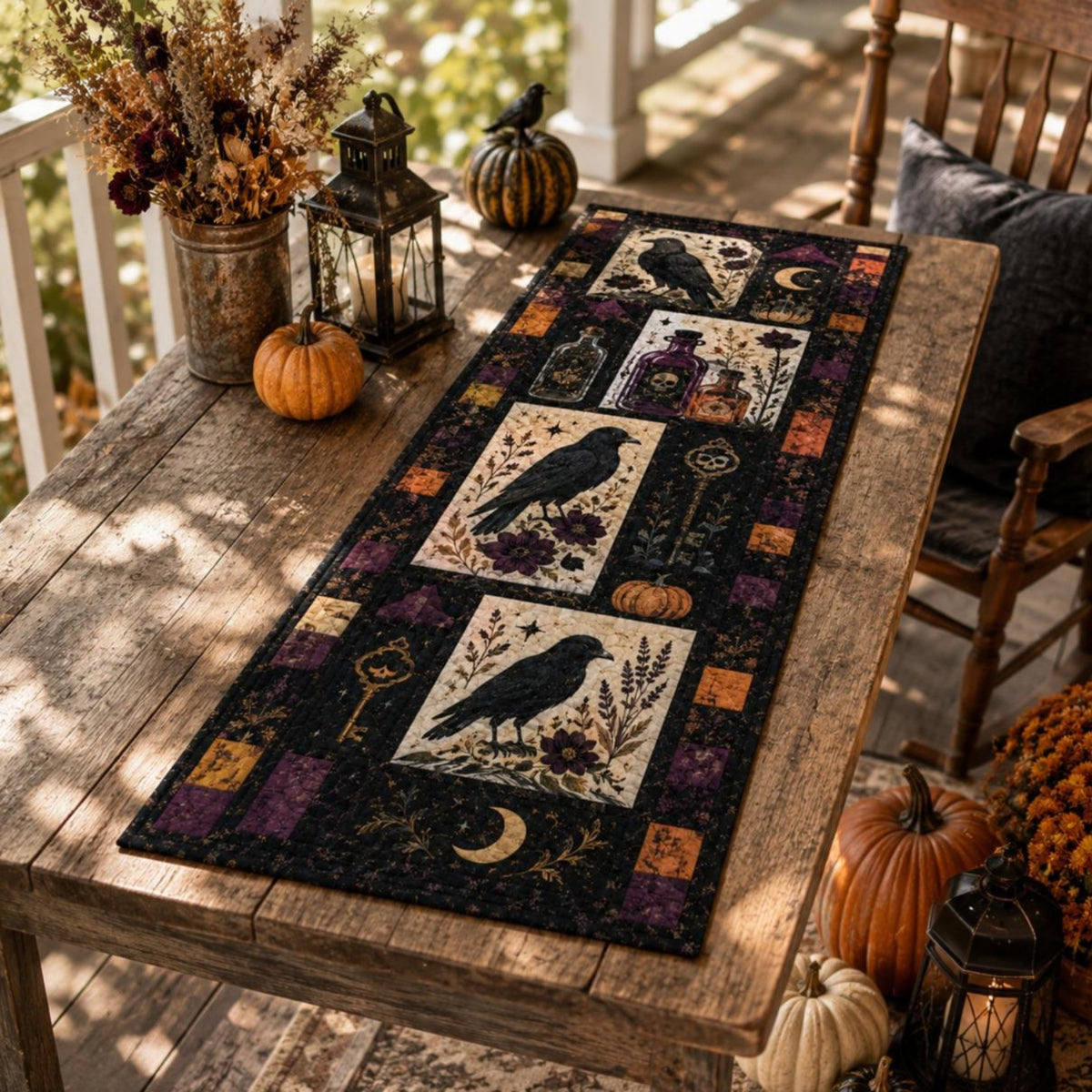 Halloween Quilted Table Runner, Fall Table Runner, Pumpkin Cat Ghost Bat Table Decor, Spooky Autumn Dining Table Runner Halloween Home Decor 3a9df5b1-5bd0-4c4f-98a9-87dcfaaffded-6.jpg