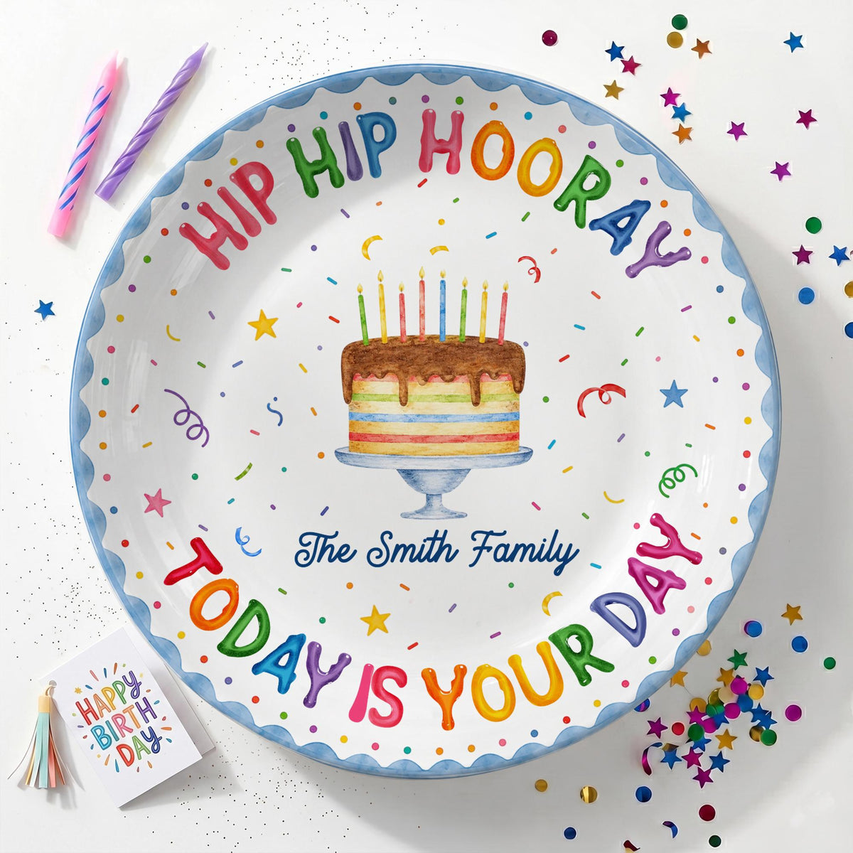 Personalized Birthday Plate, Custom Family Name Celebration Plate, Kids Birthday Keepsake Gift, Last Name Birthday Tradition Plate 3aa8d611-a54b-4468-beee-a0f984332542-3.jpg