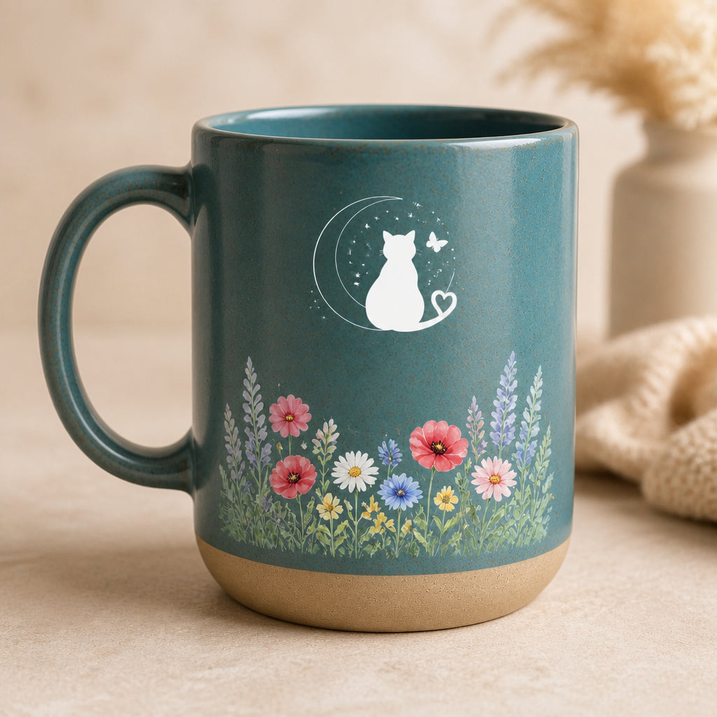 Personalized Cat Line Art Pottery Mug – Name with Wildflower Meadow - Personalized Pottery Mug 3abf12ae-7401-4bf0-8343-5eb4d8cf1f97.jpg