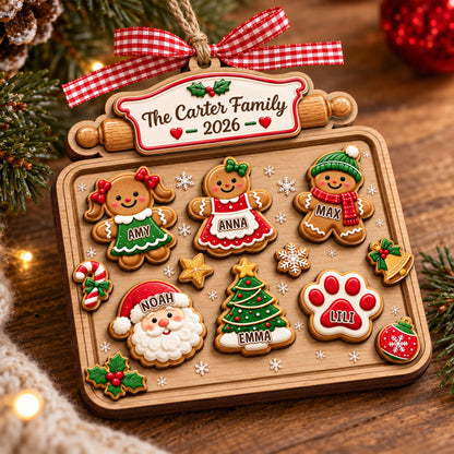 Custom Gingerbread Family 2 Layer Wooden Ornament, Personalized Christmas Cookie Tray Ornament, Family Keepsake, Family Of Four Ornament 3ad0b613-c8ac-4d3a-ba36-214537e3088e-1.jpg
