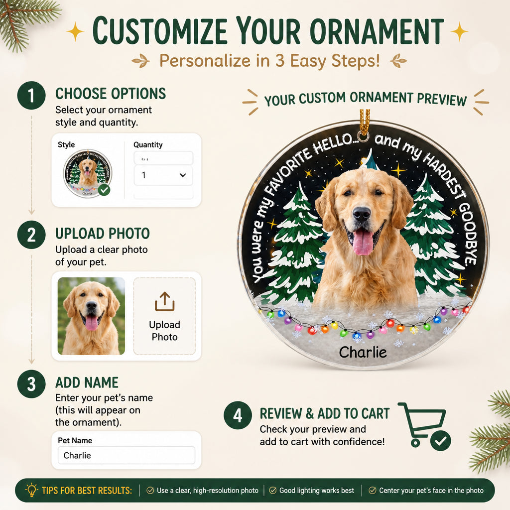 Favorite Hello Hardest Goodbye - Pet Photo Memorial Ornament - Personalized Transparent Acrylic Ornament 3add53e4-1b77-4d07-9137-d3071026ceb0.jpg