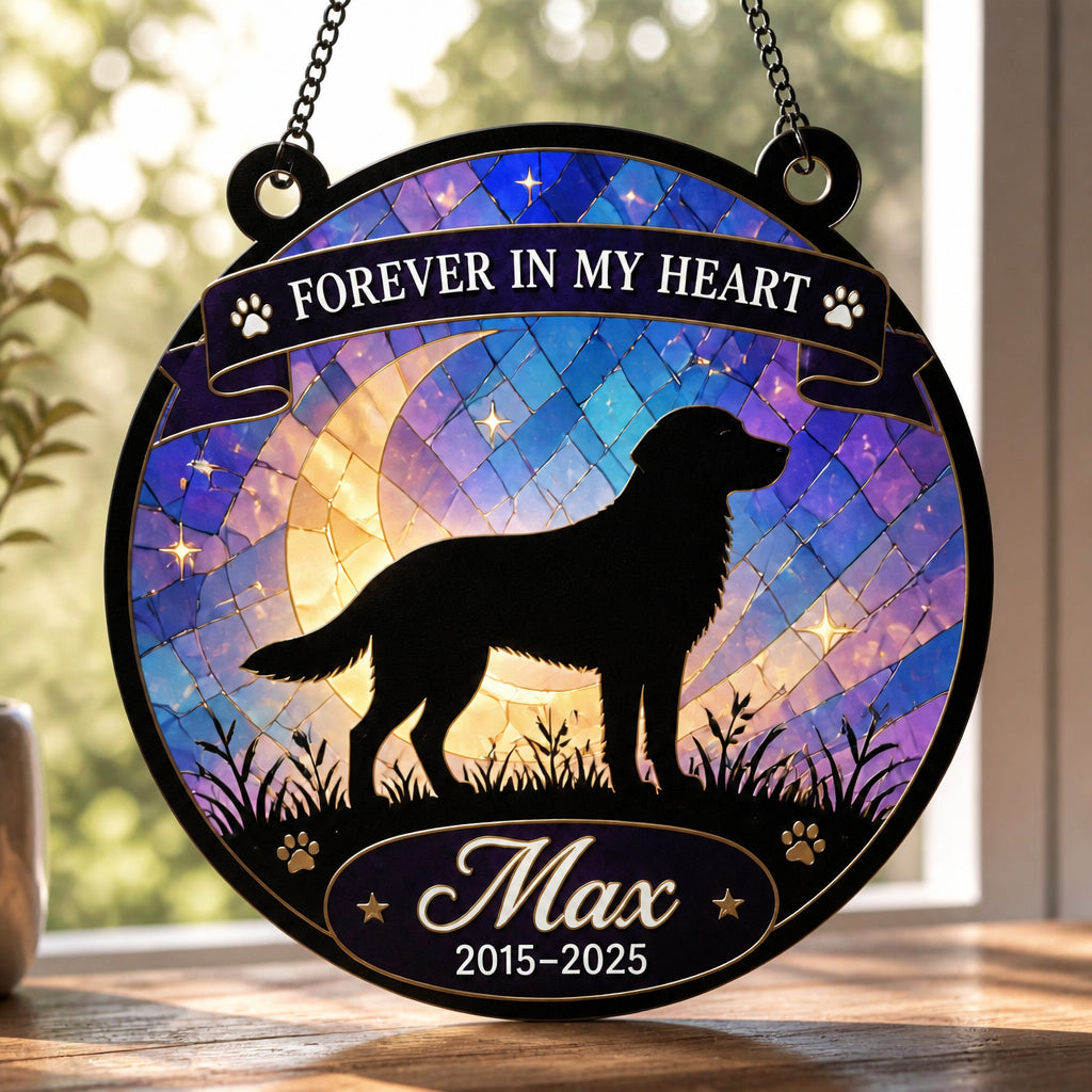 Pet Memorial Suncatcher – Forever In My Heart (Name & Years) - Personalized Suncatcher Ornament 3aebbea7-8f59-4abf-8d86-d41f7d64c63d.jpg