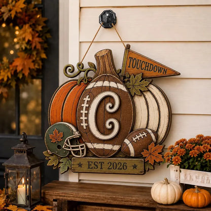 Personalized Football Pumpkin Door Hanger, Rustic Fall Wooden Monogram Sign, Farmhouse Autumn Porch Decor, GIFT 2026, Custom Initial 3af1517b-4b08-459a-b620-25a4764f9296-rdre-1-.webp